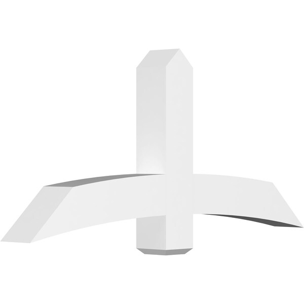 Ekena Millwork Bellingham Architectural Grade PVC Gable Bracket, 60"W x 27 1/2"H x 6"D x 6"F, 11/12 Pitch GBP060X28X0606BEL00 - main